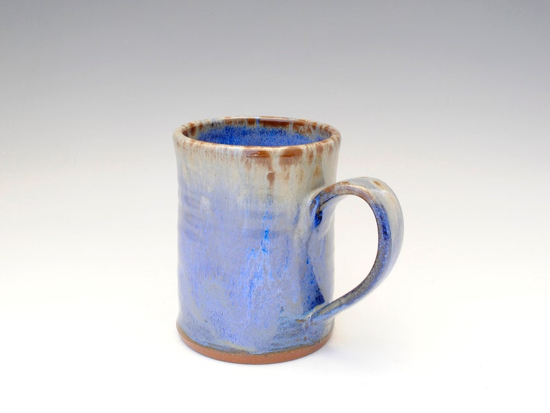 Blue Mug, 14 oz Mug, Rustic Mug, Pottery Mug, Coffee Mug, Tea Mug image 4