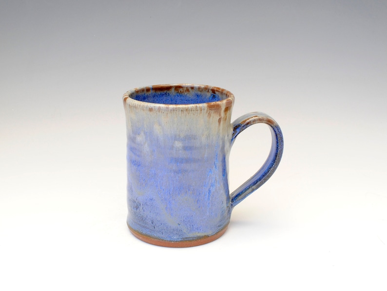 Blue Mug, 14 oz Mug, Rustic Mug, Pottery Mug, Coffee Mug, Tea Mug image 5