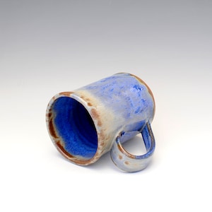 Blue Mug, 14 oz Mug, Rustic Mug, Pottery Mug, Coffee Mug, Tea Mug image 7