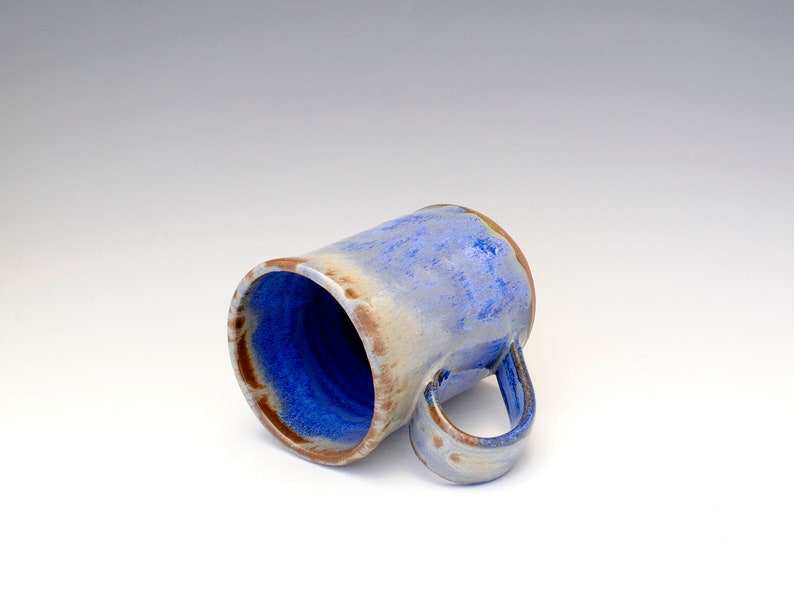 Blue Mug, 14 oz Mug, Rustic Mug, Pottery Mug, Coffee Mug, Tea Mug image 7