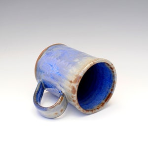 Blue Mug, 14 oz Mug, Rustic Mug, Pottery Mug, Coffee Mug, Tea Mug image 8