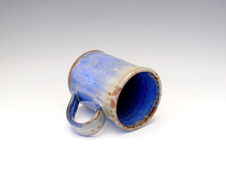 Blue Mug, 14 oz Mug, Rustic Mug, Pottery Mug, Coffee Mug, Tea Mug image 8