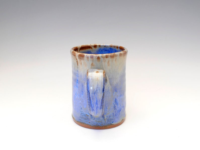 Blue Mug, 14 oz Mug, Rustic Mug, Pottery Mug, Coffee Mug, Tea Mug image 3