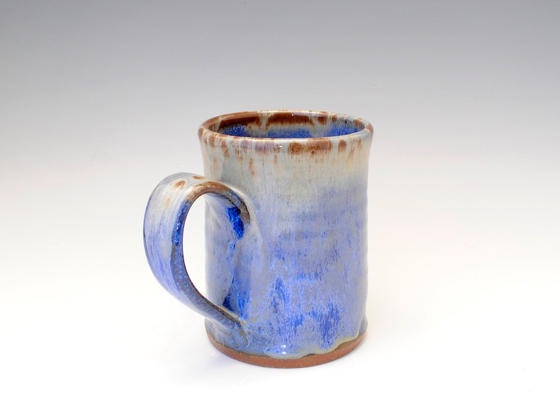 Blue Mug, 14 oz Mug, Rustic Mug, Pottery Mug, Coffee Mug, Tea Mug image 2