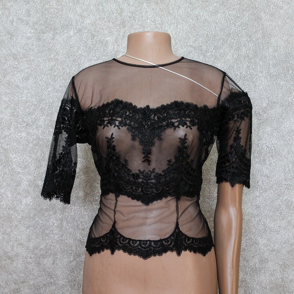 Delicate Long Sleeve Transparent Blouse main image 0