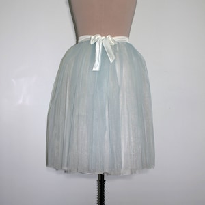 Sky blue lush tulle skirt, lush tulle short skirt, short princess skirt for bride or bridesmaids, tulle party skirt, 4 layer tull skirt