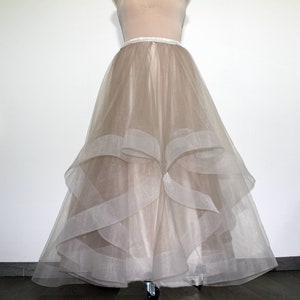 Waves Horsehair skirt, Bohemian magic voluminous skirt, Luxury wave skirt party, Tulle skirt floor length, Bridal wedding evening skirt