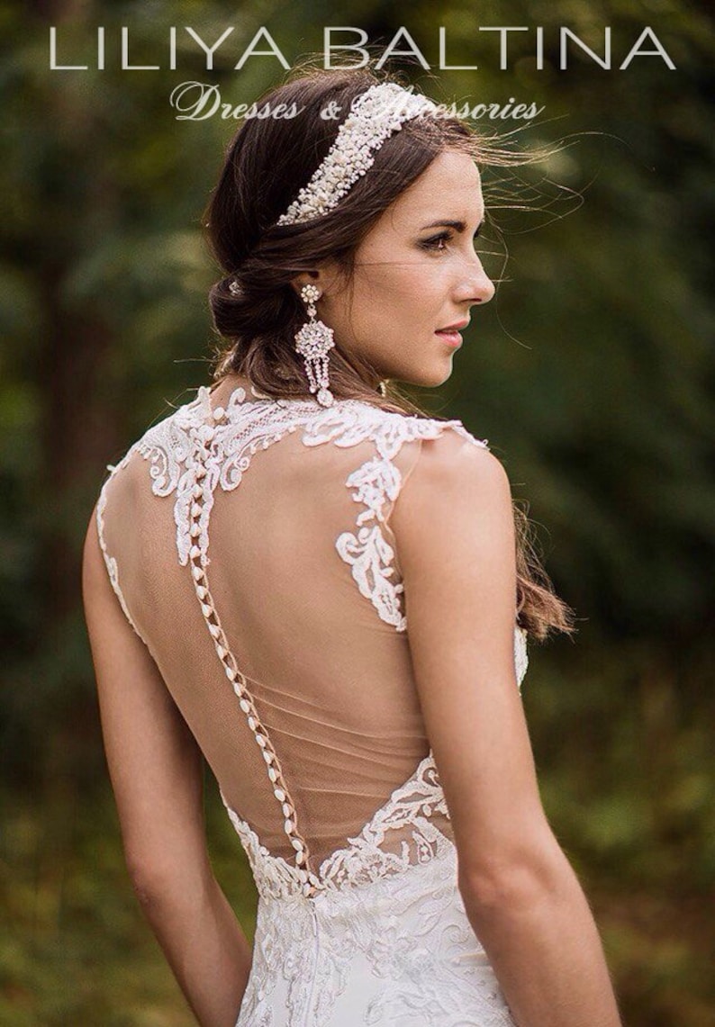 Mermaid Wedding Dress Ivory Lace Brides Dress Dress With Etsy