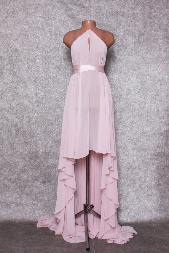 Pink Fairy Tale for a Colorful Wedding, Powder Evening Gown, Blush Prom  Dress, Long Chiffon Dress Plus Size, One Size Dress for Pregnant - Etsy