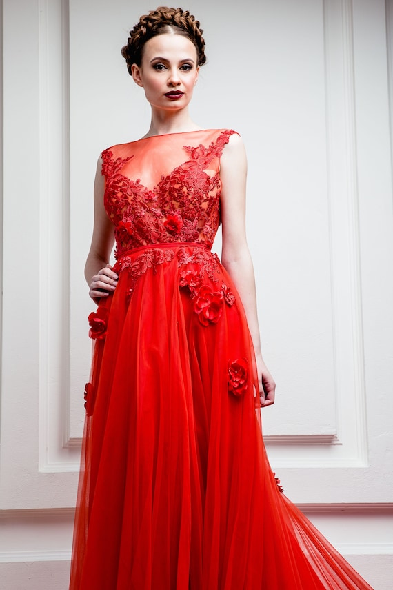 Fantastic Red Evening Dress for Your Occasion, Red Wedding Dresses, Separated Removable 1m Train, Deep V Open Back Neck, Custom Made Gown - Etsy Fantastic Red Evening Dress for Your Occasion, Red Wedding Dresses, Separated Removable 1m Train, Deep V Open Back Neck, Custom Made Gown - Etsy