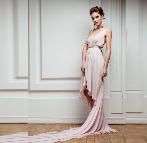 Powder Blush Pink Colorful Prom Gown, One Size Dress for Pregnant Bride,  Open Back Dress Transformer, Party Beach Wedding, Beach Weddings - Etsy