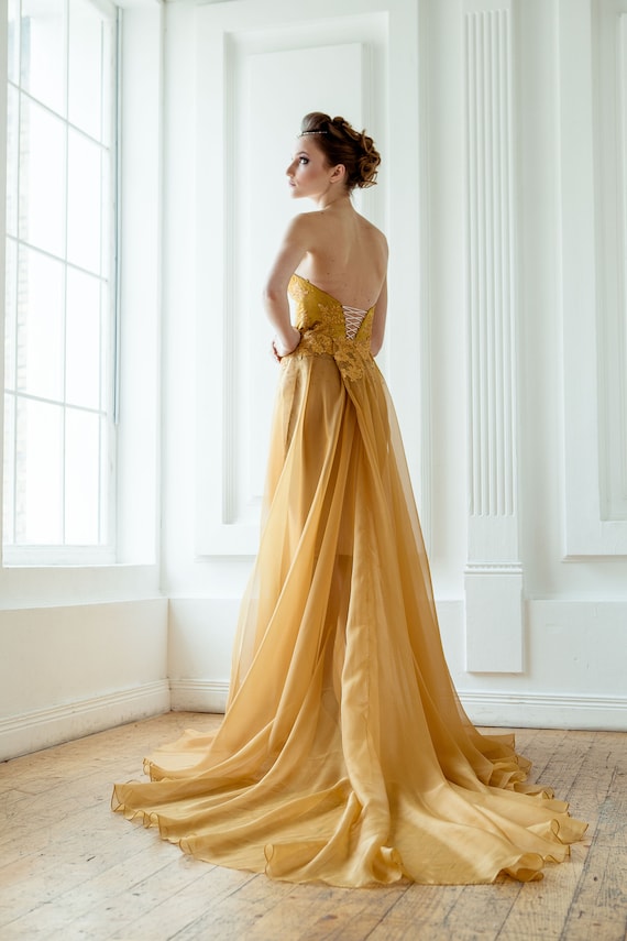 Gold evening skirt top