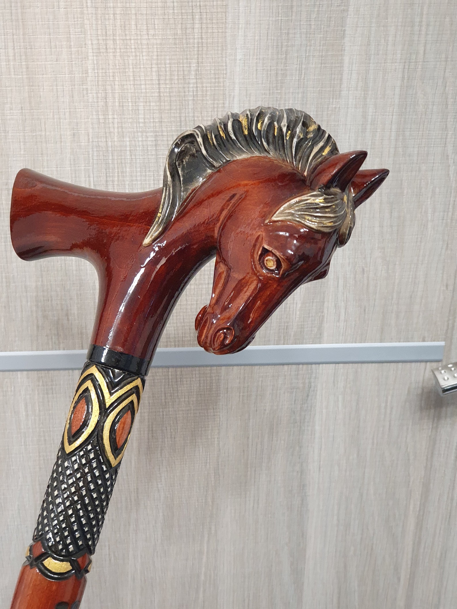 Horse Head Walking Stick Handmade Wood Carved Horse Walking Etsy