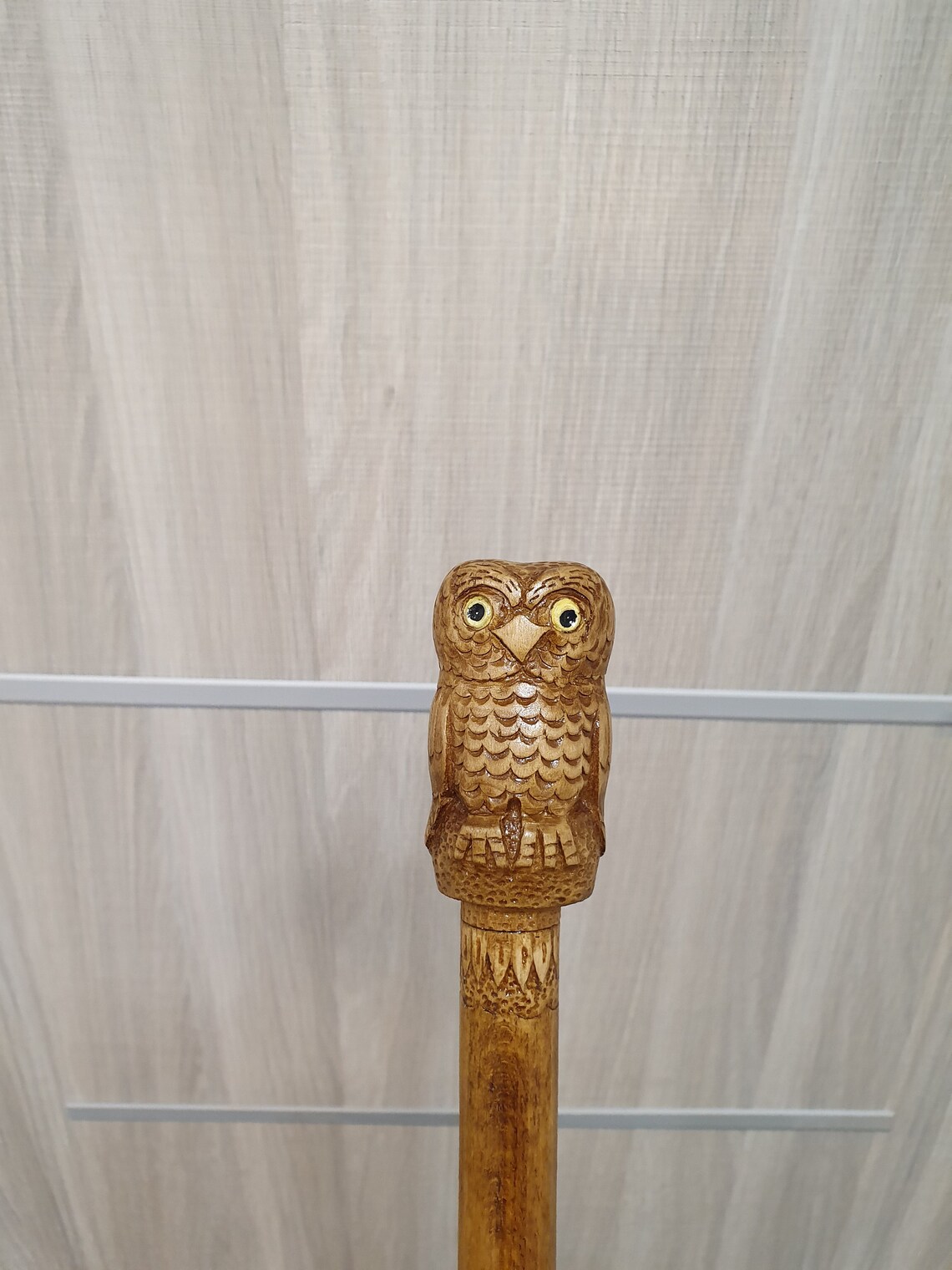 Owl walking stick Handmade wood carved owl walking cane owl Etsy