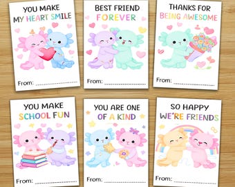 Leuke vriendschapskaarten, schattige wenskaarten voor beste vriend, afdrukbare kaarten Sweet Appreciation, schattige dierenvriendschapsset