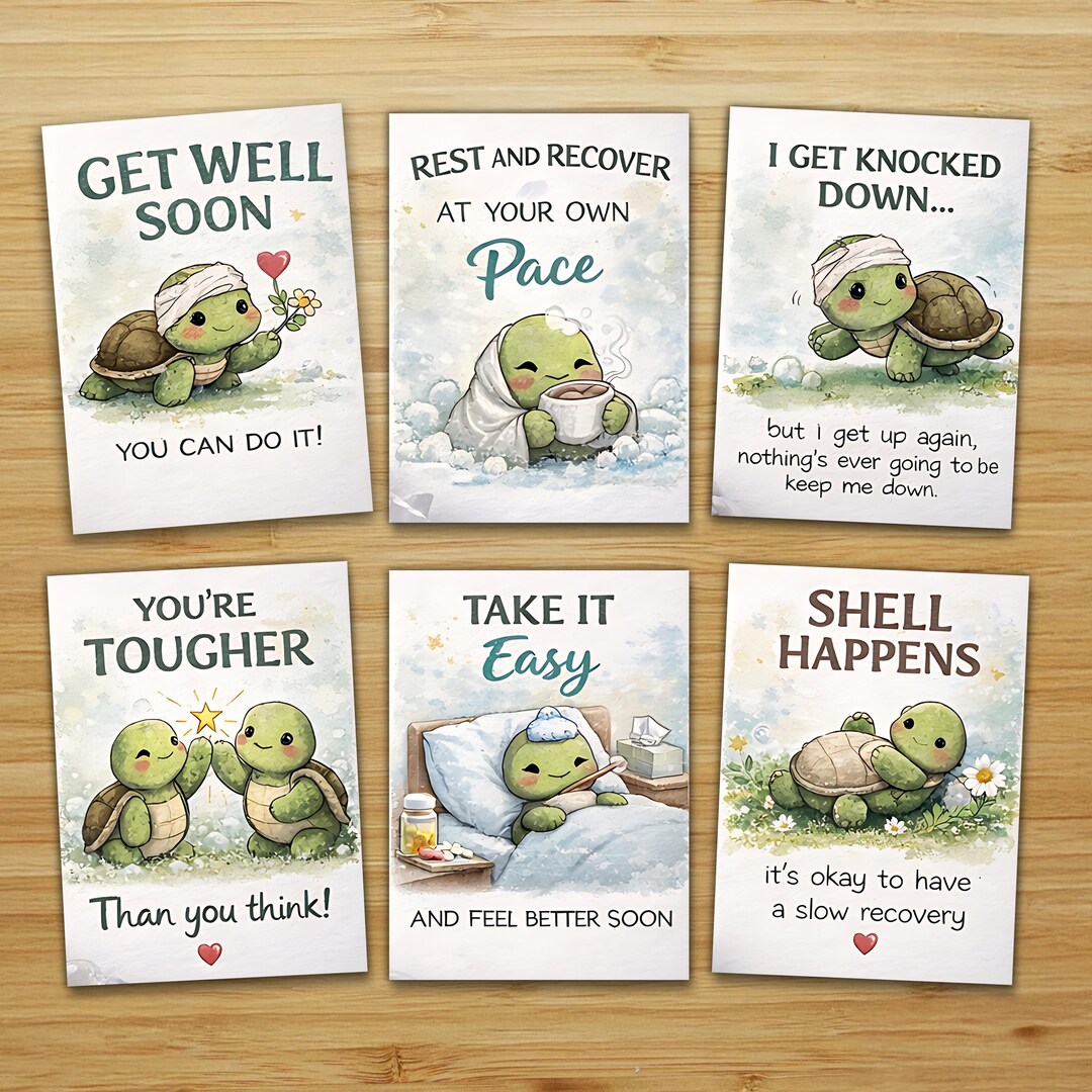 Turtlebox Messages Recovery Encouragement Cards, Turtle Motivation Messages, Support ...