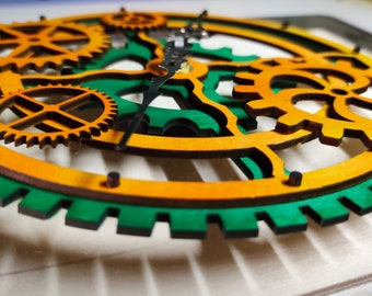 Steampunk multicapa reloj de pared corte láser archivo svg