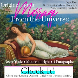 Message from the Universe. Not a love reading. This is a reading on your well being.