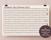 PRINTABLE Academic Year Planner 2026-27 | Calendar | Instant Digital PDF Download | A1 dimensions