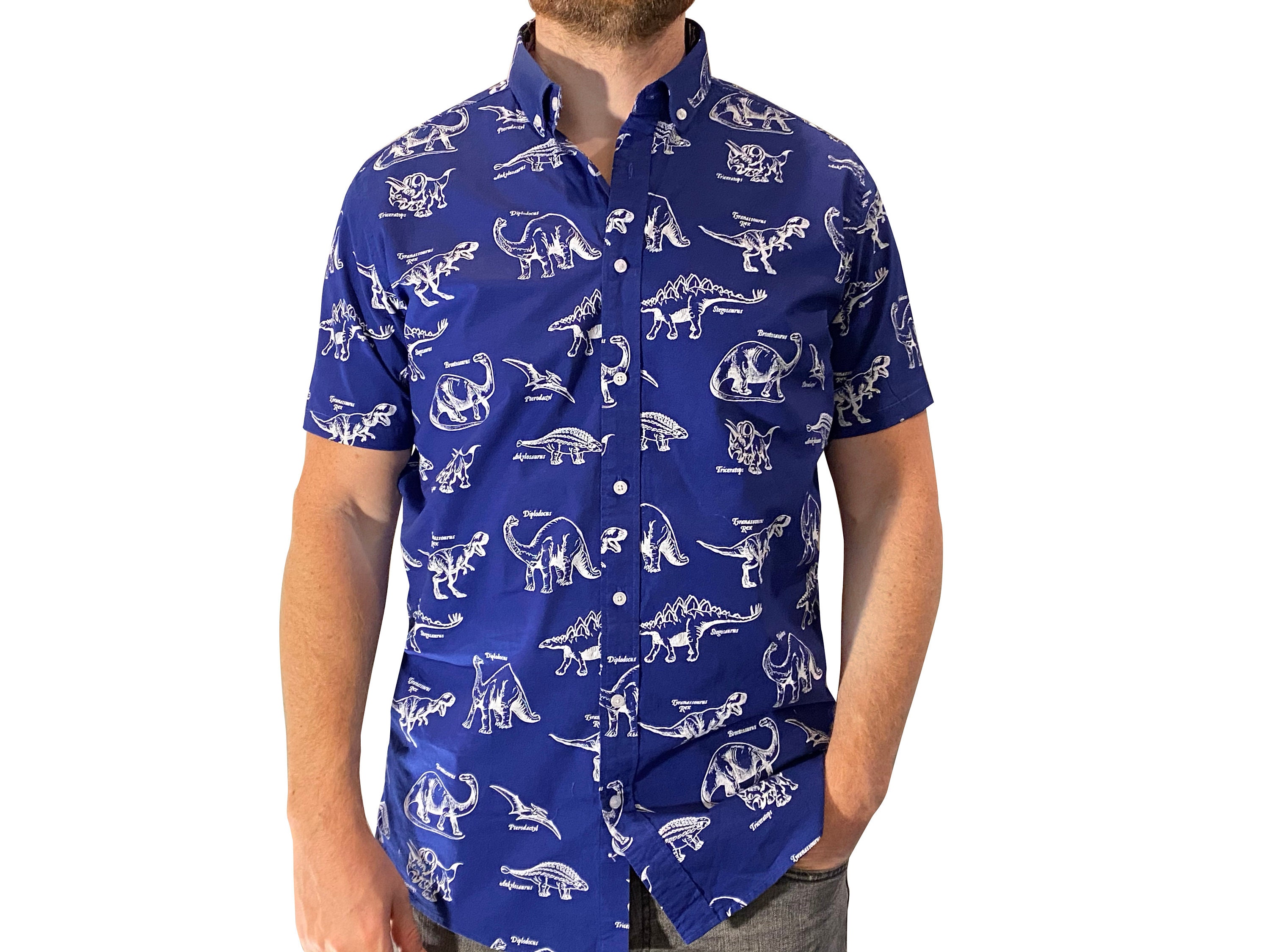 Dinosaur short sleeve button best sale down