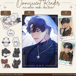 PREORDER CLOSED! Omniscient Reader's Viewpoint ORV Paper Products || Matte Sticker Set | A5 Pearl Print | Pearl Polaroid Print Set