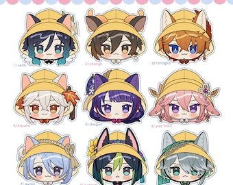 GRADE B & GRADE C! Genshin Impact Kindergarten Kemonomimi Acrylic with Epoxy Phone Grip / Pop Socket