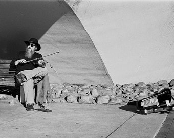 Street Musician - Silver Gelatin (Darkroom) Print