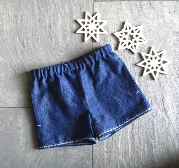 Embroidered Shorts For Girls In Jeans With Three Pockets Etsy