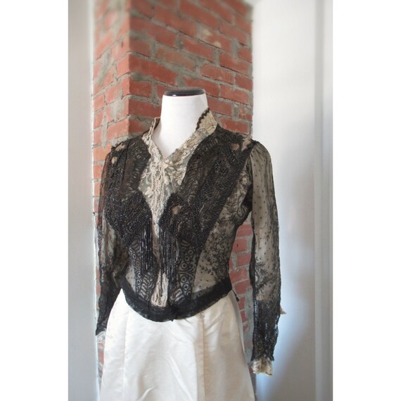 1890s jet beaded bodice