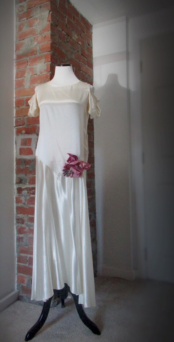 1920s liquid satin wedding dress