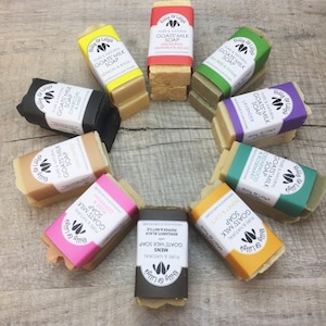 Handmade Goats Milk Soaps, 10 varieties, hands face and body Travel/Guest size 30g No Palm Oil, Plastic Free, - Dry Sensitive Skin