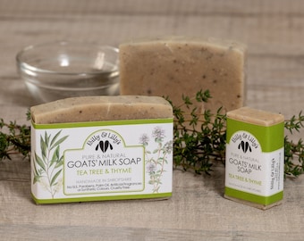 TEA TREE & Thyme -  Natural Handmade Goats Milk Soap - Moisturising - No Palm Oil | SLS - Sensitive Skin