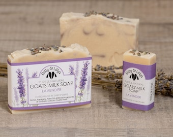 LAVENDER -  Natural Handmade Goats Milk Soap  - Moisturising - No Palm Oil, SLS, Cruelty Free, Plastic Free - Sensitive Skin