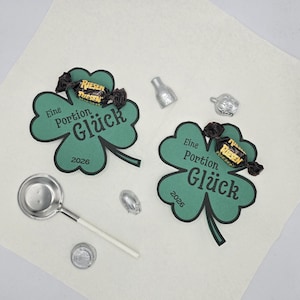 Print template New Year&#39;s Eve clover print file table decoration lucky clover last minute digital file plotter New Year&#39;s gift lucky charm 2026