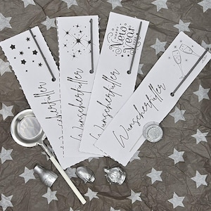 Modello di stampa Capodanno scintillante decorazione della tavola esauditore di desideri file digitale last minute plotter Capodanno souvenir portafortuna 2025