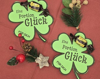 Print template New Year's Eve clover print file table decoration lucky clover last minute digital file plotter New Year's gift lucky charm neutral