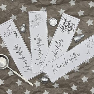 Print template New Year's Eve sparkler table decoration wish fulfiller last minute digital file plotter New Year's gift lucky charm 2026