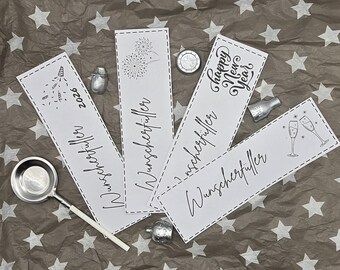 Print template New Year's Eve sparkler table decoration wish fulfiller last minute digital file plotter New Year's gift lucky charm 2026