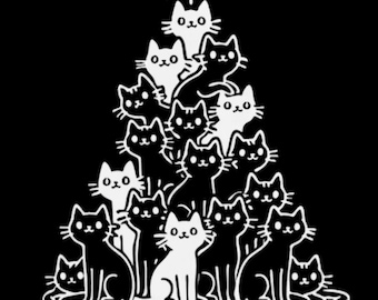 Motivo de gatos navideños: divertido estampado de gatos para Navidad para descargar e imprimir