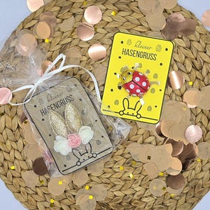 Plantilla de impresión Conejito de Pascua saludo de conejo Idea de regalo de último minuto Archivo de impresión de Pascua SVG PDF pequeño regalo atención recuerdo