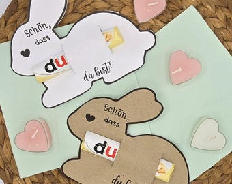 Print template rabbit print file table decoration Easter last minute digital SVG place card Duplo place card Easter bunny invitation template printout