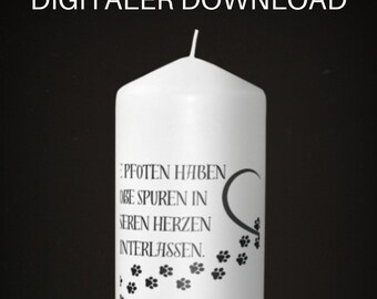 Print template candles loss dog cat pet mourning last minute print file SVG PDF small gift funeral souvenir memorial service