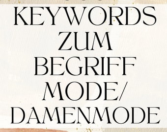 German keyword list for the term "fashion/women's fashion" for Etsy /Google Research SEO Tool Terms for Etsy titles & tags over 1000 words