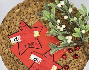 Print template New Year's Eve Christmas Star Print file Table decoration Star Last Minute Digital file Plotter New Year Place card Lucky charm 2025