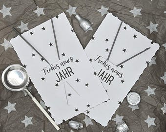 Print template New Year's Eve sparkler table decoration wish fulfiller last minute digital file plotter New Year's gift lucky charm celebration