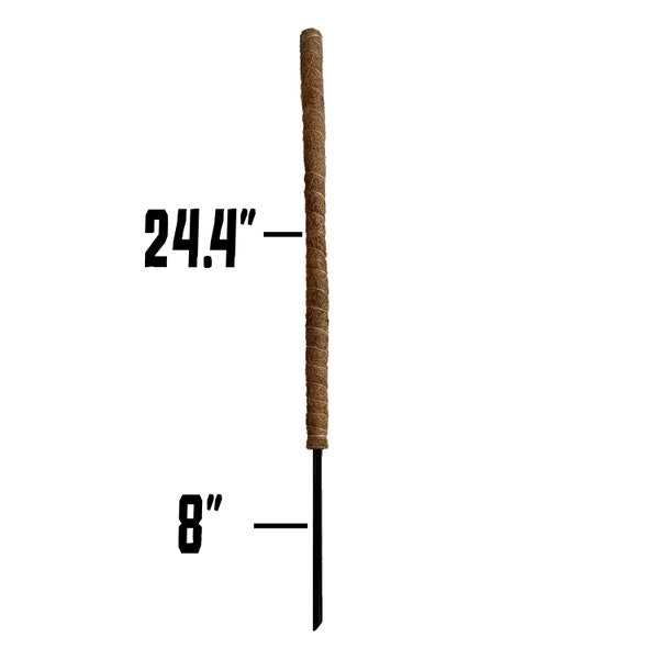 Bendable Stackable Coco Coir Moss Pole, 18”/24.4” Plant Stake, Support Metal Stake for Monstera/Pothos
