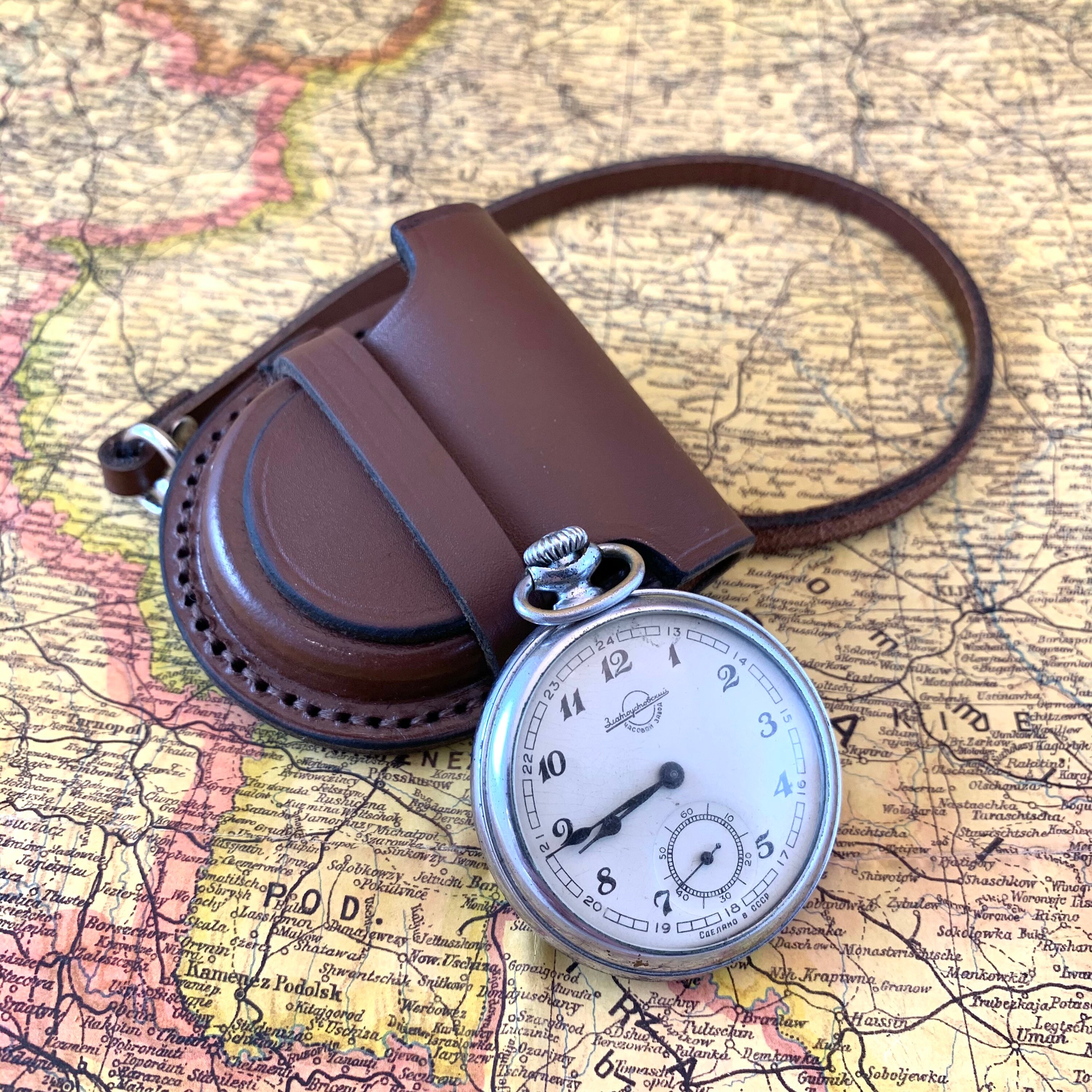 55 Mm Pocket Watch Leather Case for Pocket Watch 55 Mm Etsy