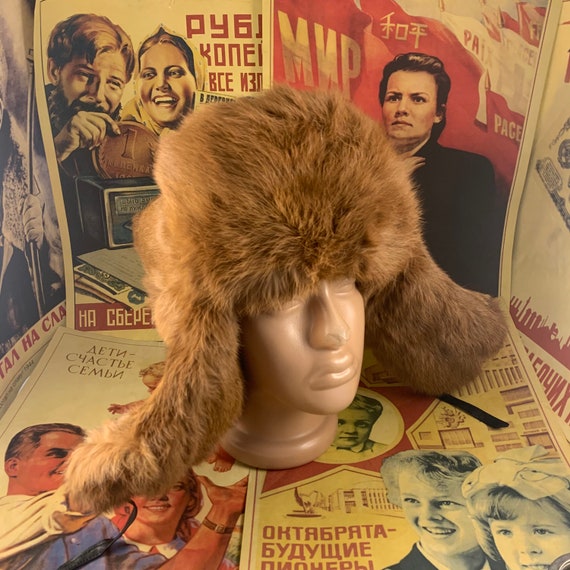 New rabbit hat,Russian hat,ushanka,real fur