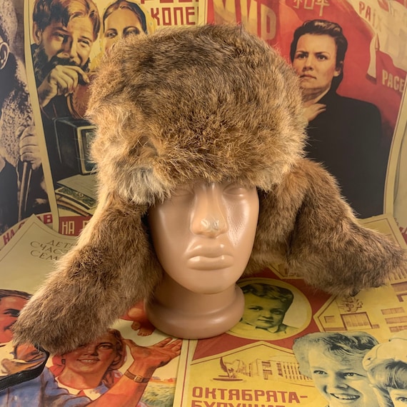 New rabbit hat,Russian hat,ushanka,real fur