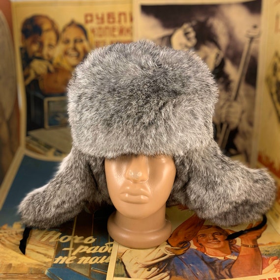 New Rabbit hat,Russian hat,ushanka,real fur